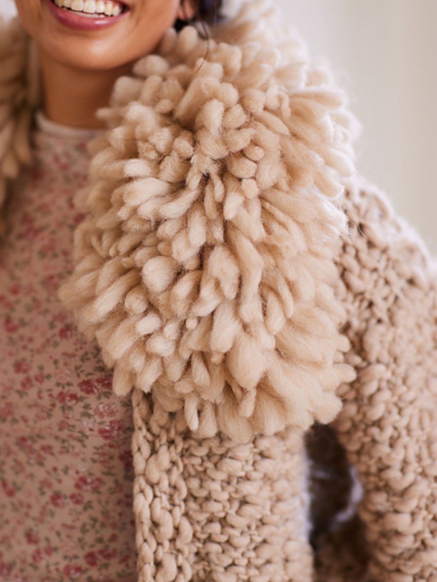 Detachable Fringed Collar Cardigan