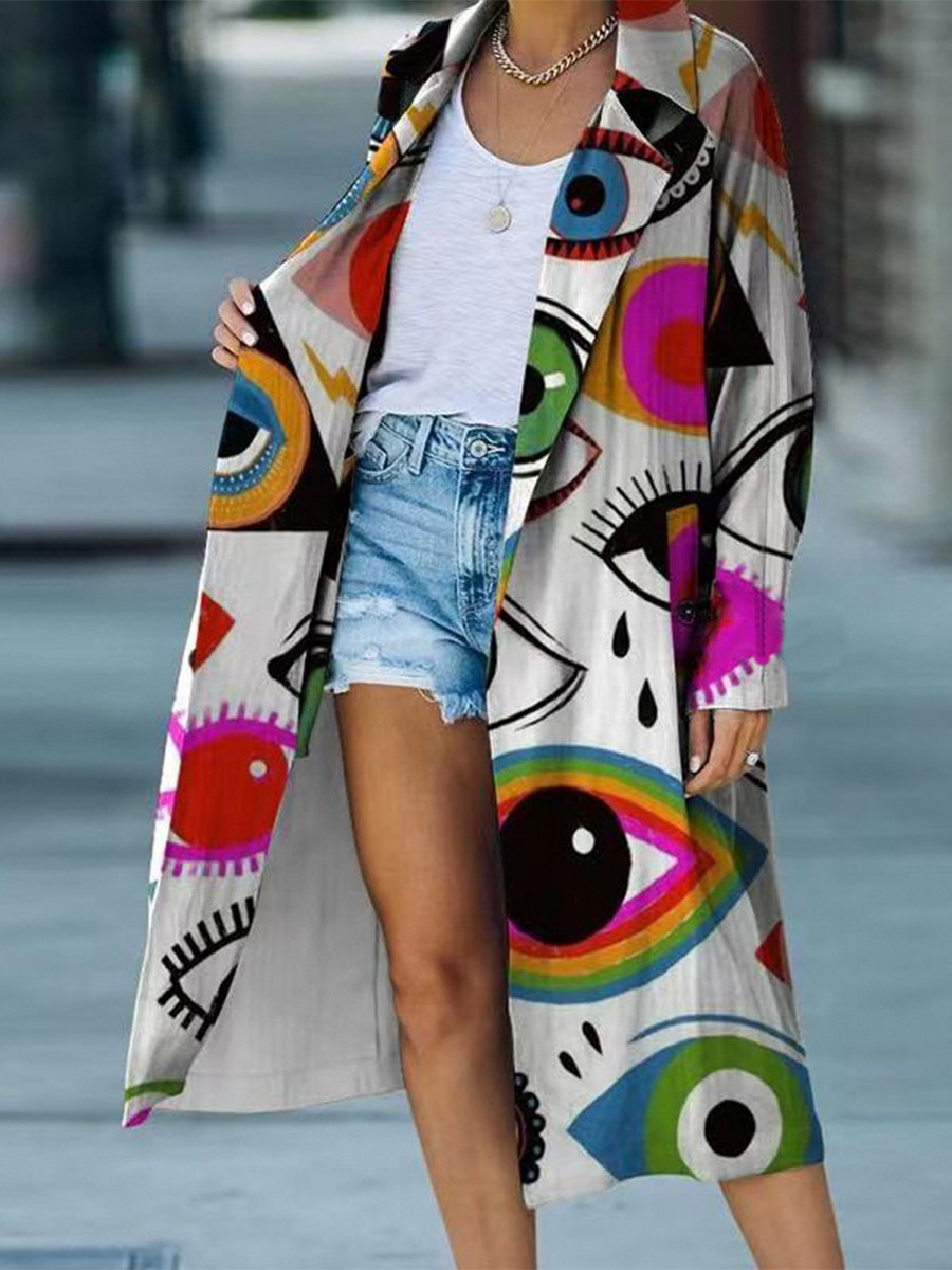 Eye Print Long Coat