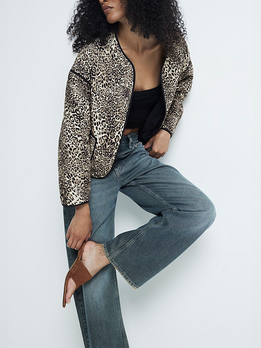 Leopard Print Quilted Jacket