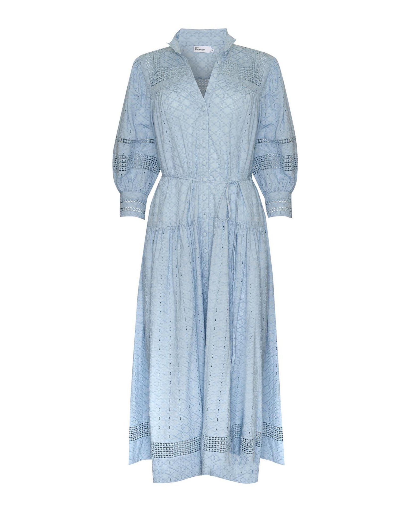 Raglan Sleeve Sky Midi Dress