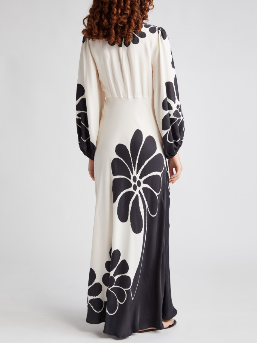 Cutout Long Sleeve Maxi Dress