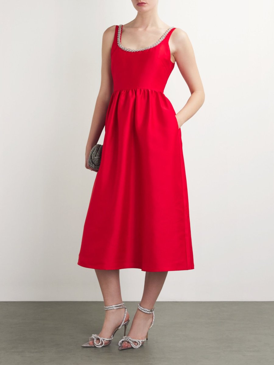 Diamond Red Midi Dress