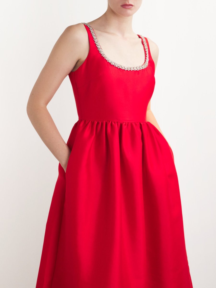 Diamond Red Midi Dress