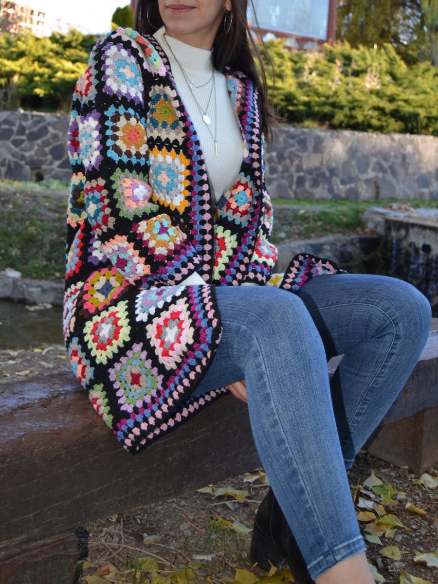 Granny Square Afghan Cardigan