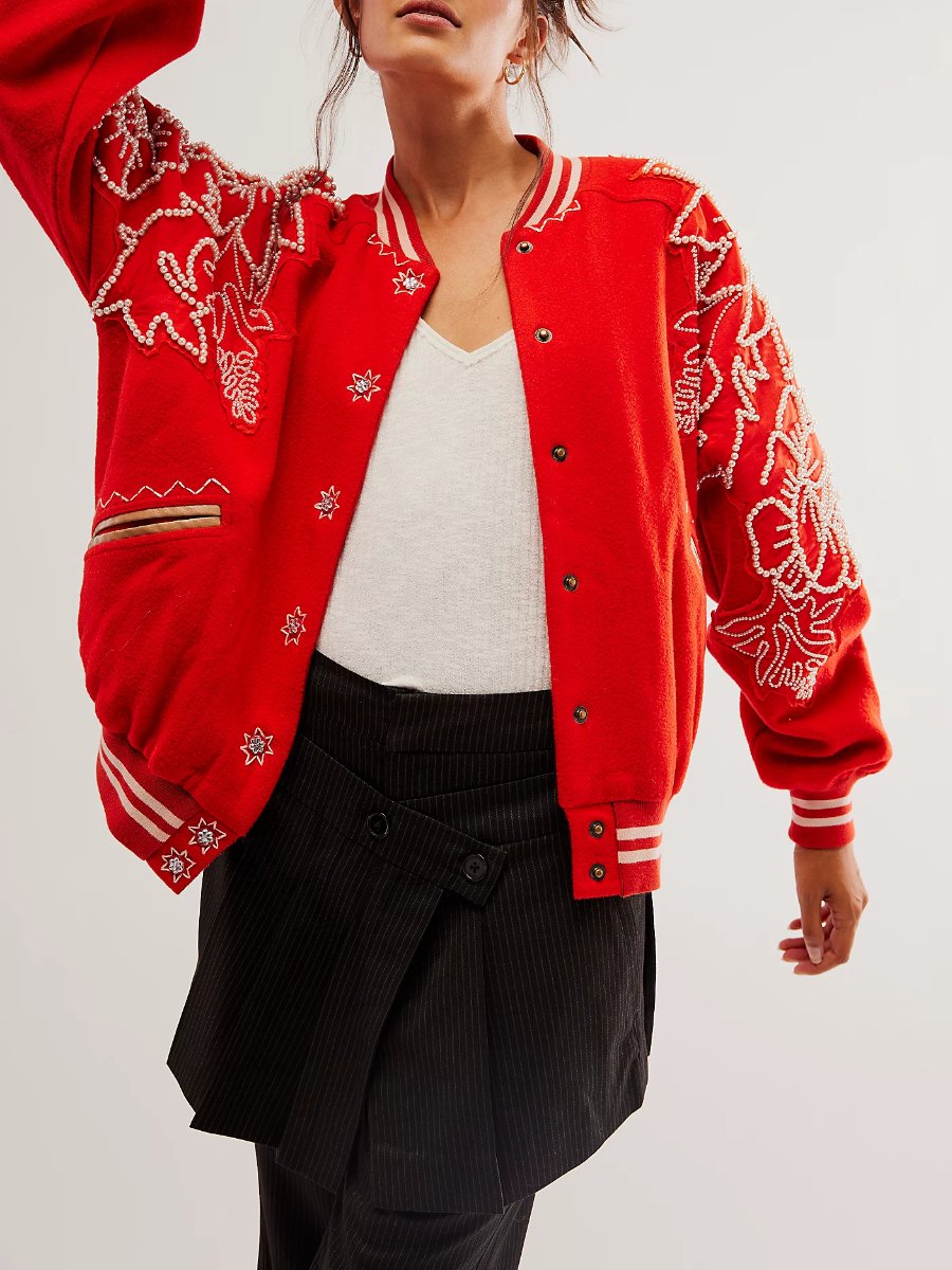 Pretty Pearls Bomber Jacket