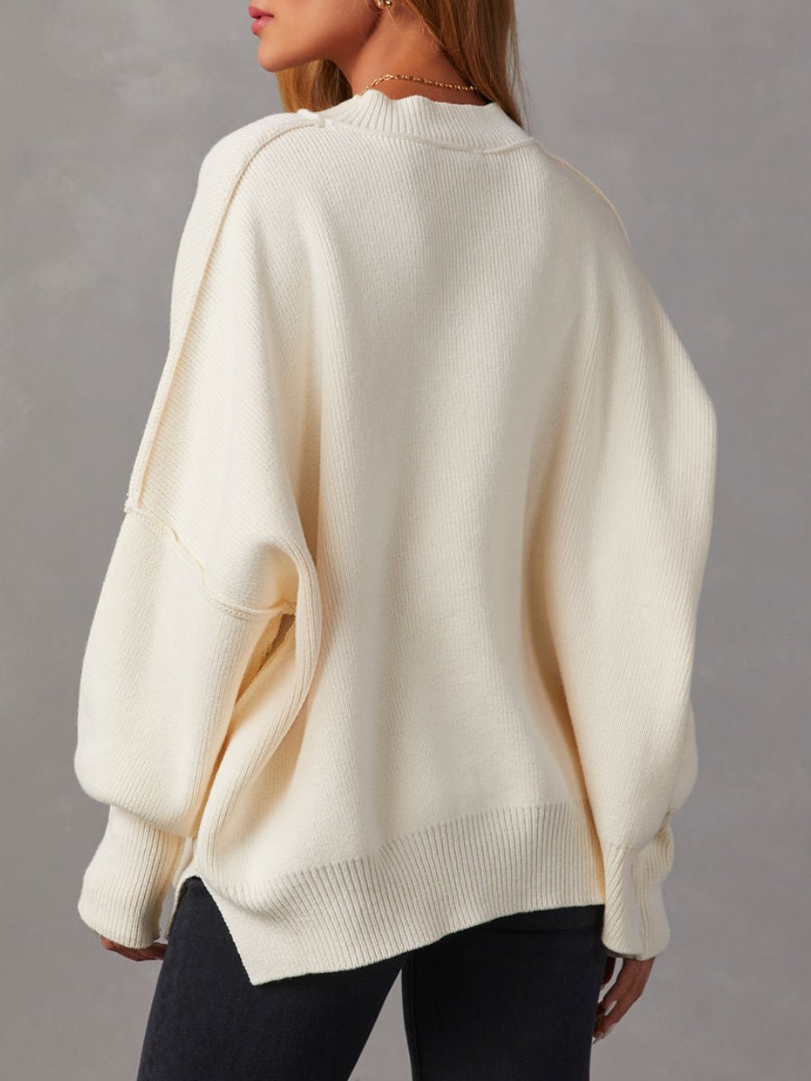 Knit Oversized Pullover Ivory Sweater