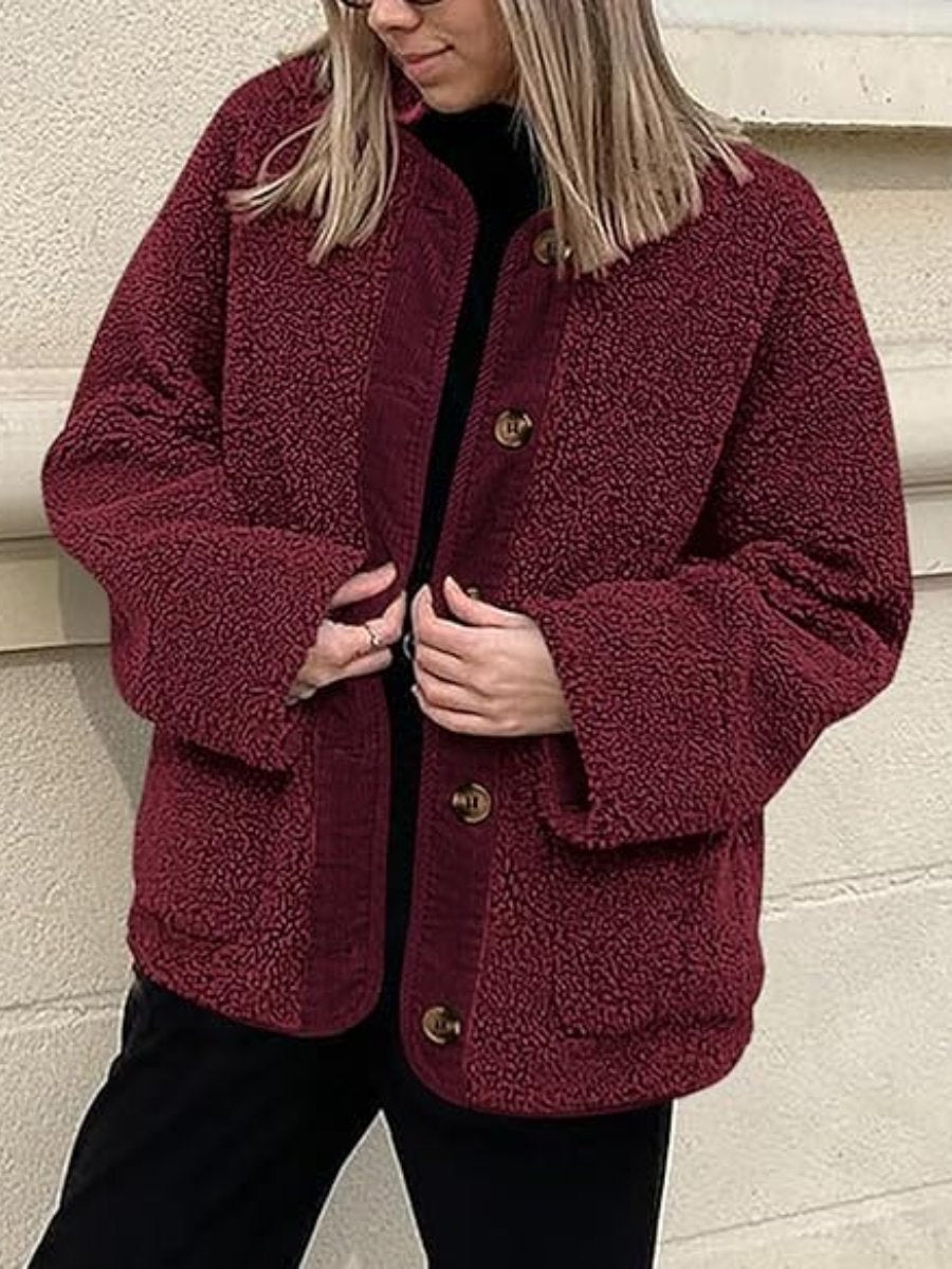 Fuzzy Sherpa Fleece Red Jacket