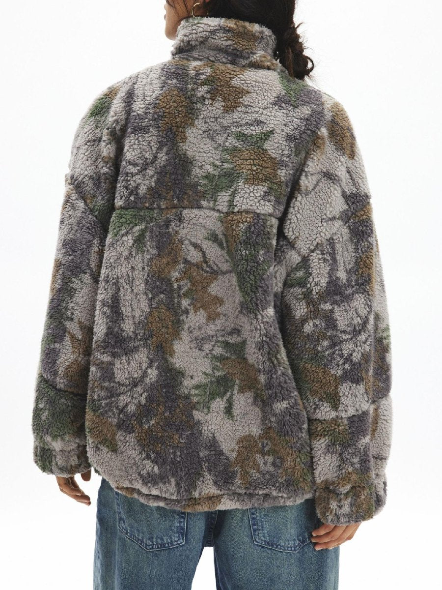 Mae Printed Piled Fleece Zip-Up Jacket