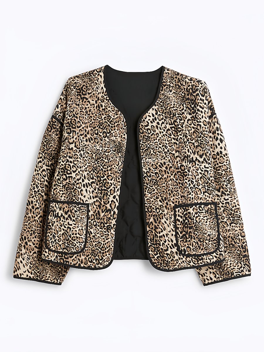 Leopard Print Quilted Jacket