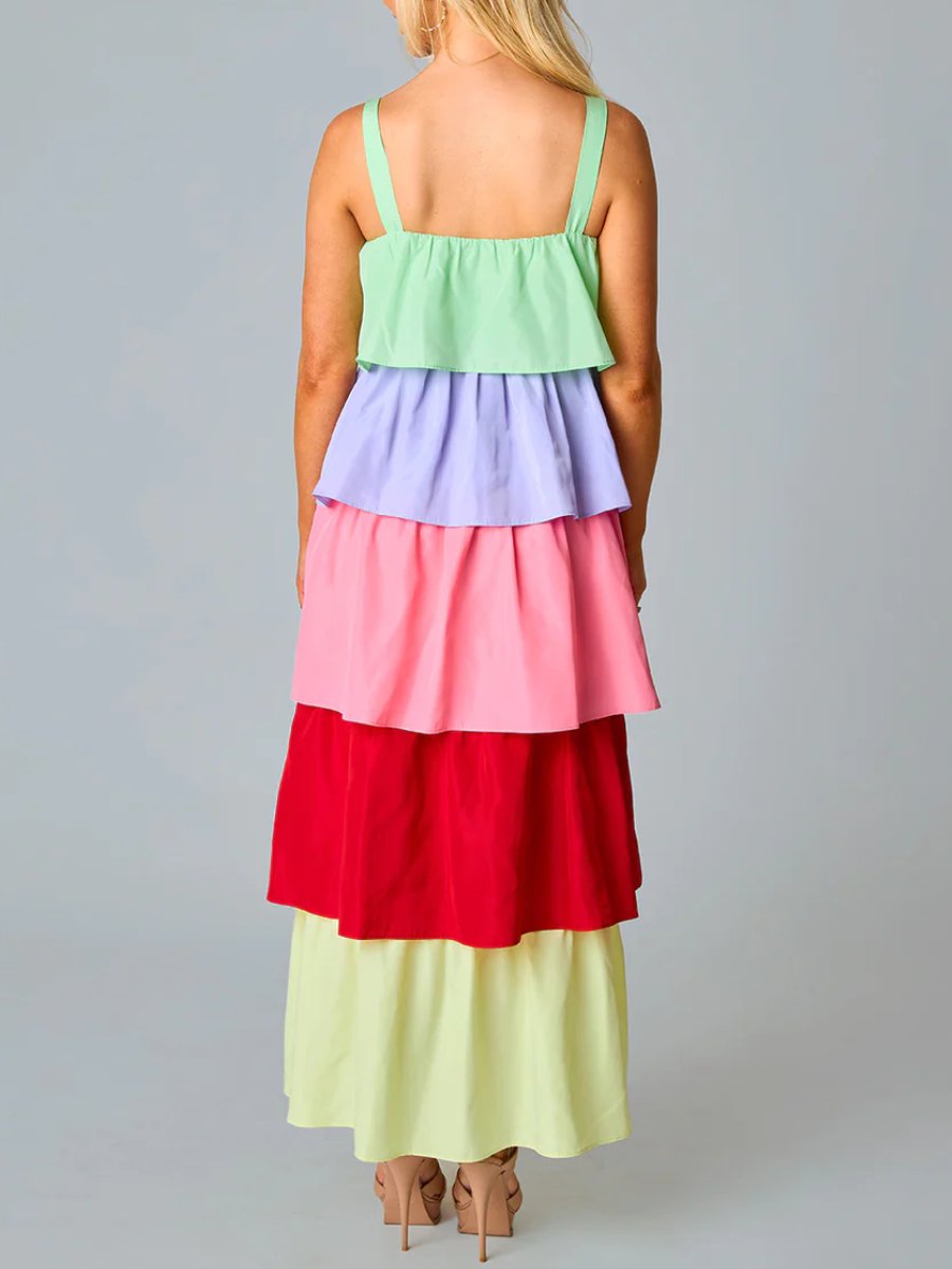 Multicolor Tiered Maxi Dress