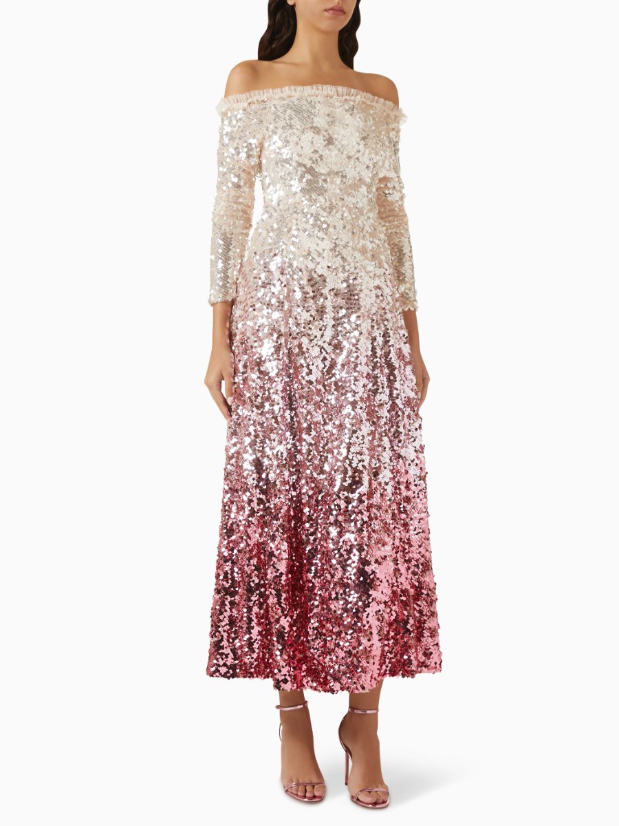 Shadow Sequin Maxi Dress