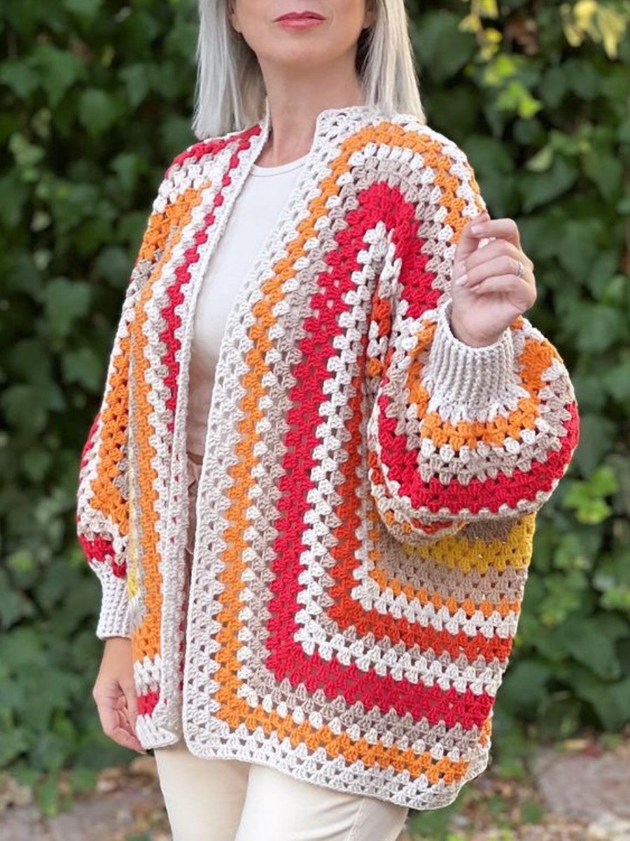 Colorful Crochet Oversized Cardigan