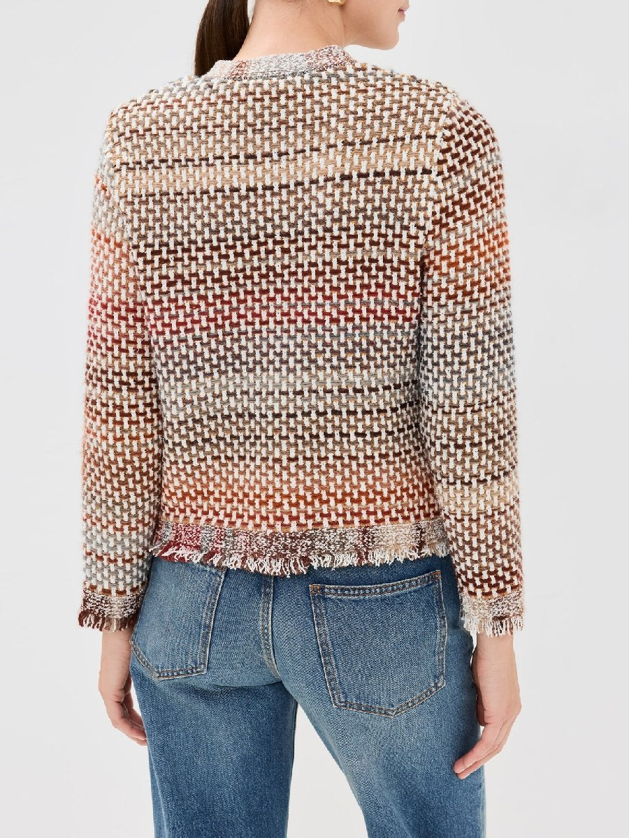 Multicolour Tweed Knit Jacket