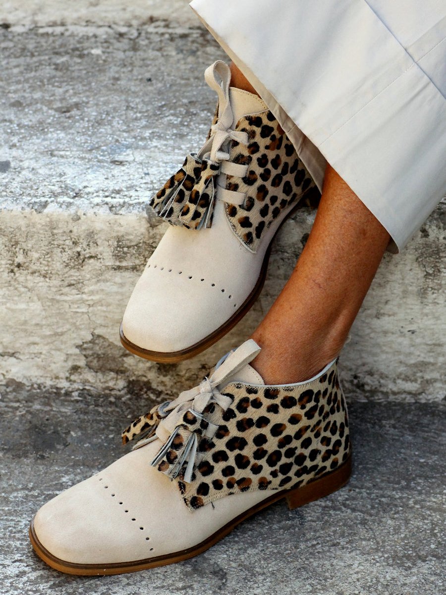 Bold Leopard Creme Boots