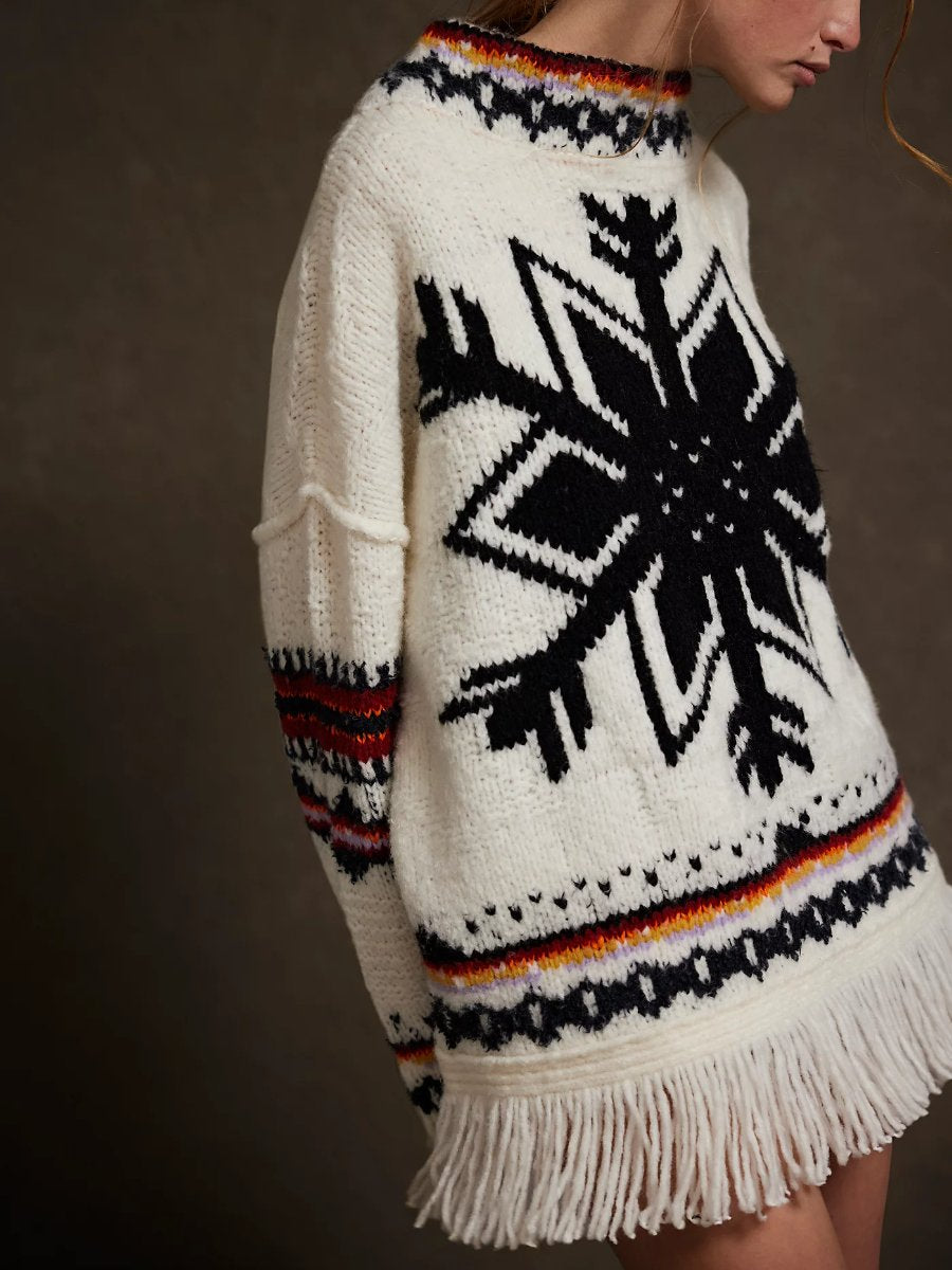 Fringe Trim Soft Sweater