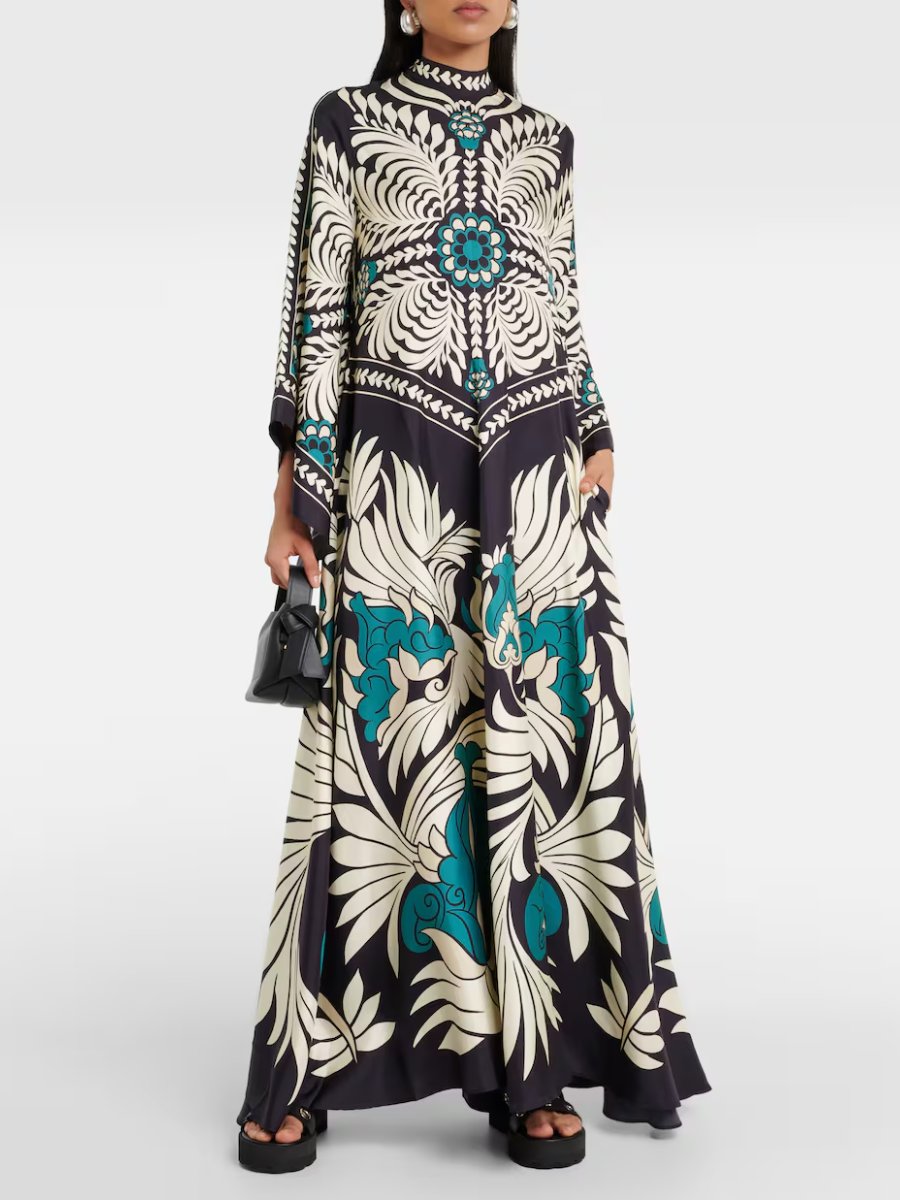 Magnificent Printed Silk Twill Maxi Dress