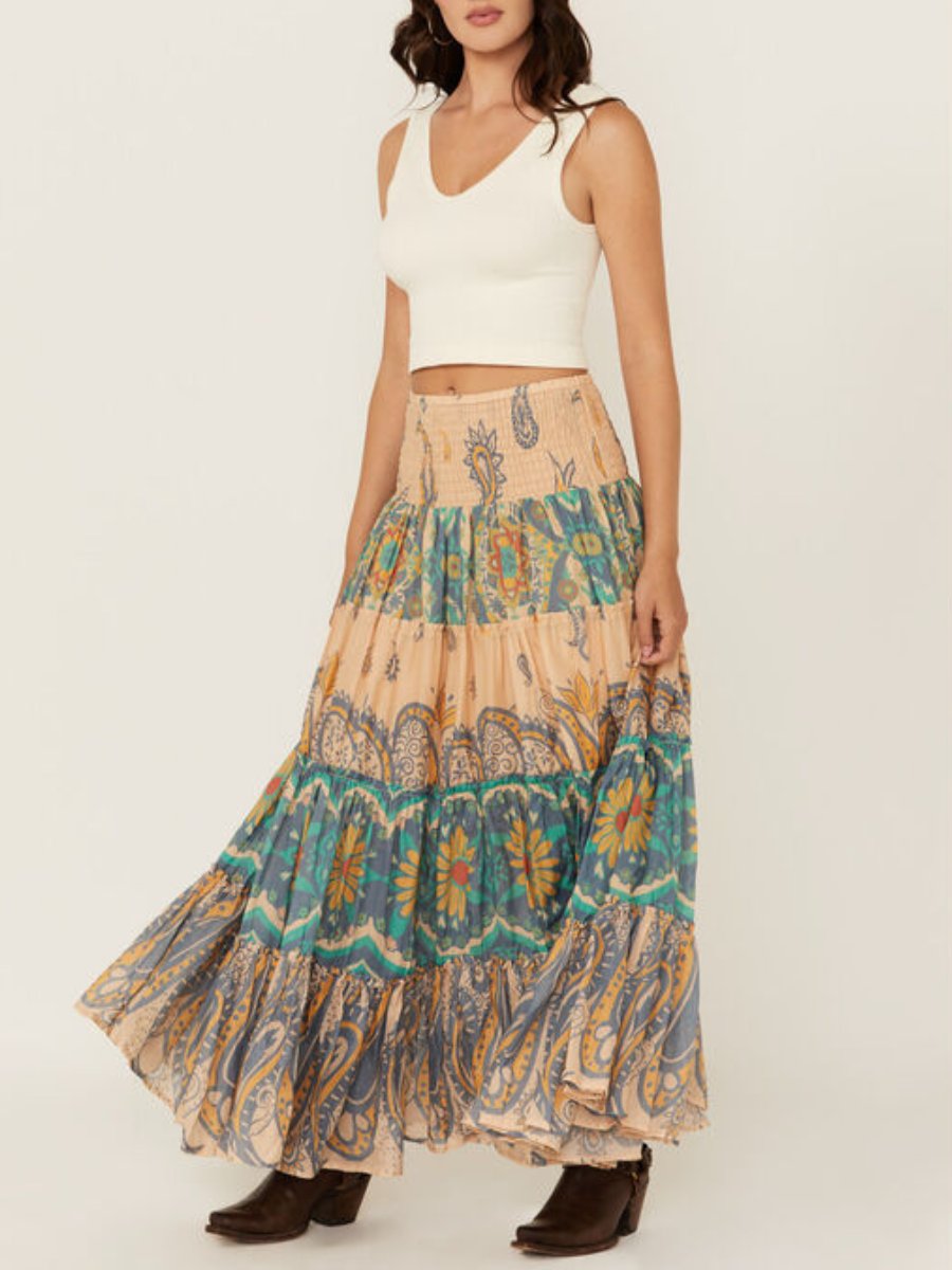 Floral Print Maxi Skirt