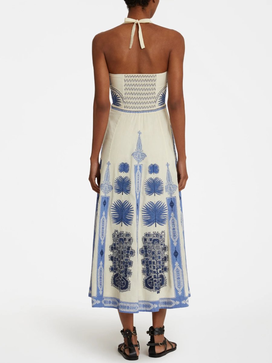 Sweet Embroidery Cotton Midi Dress