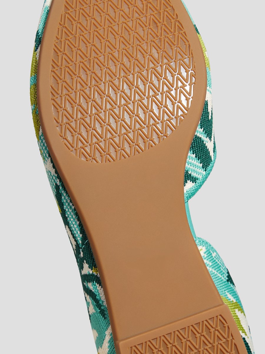 Turquoise Tropical Pointed-Toe Flats