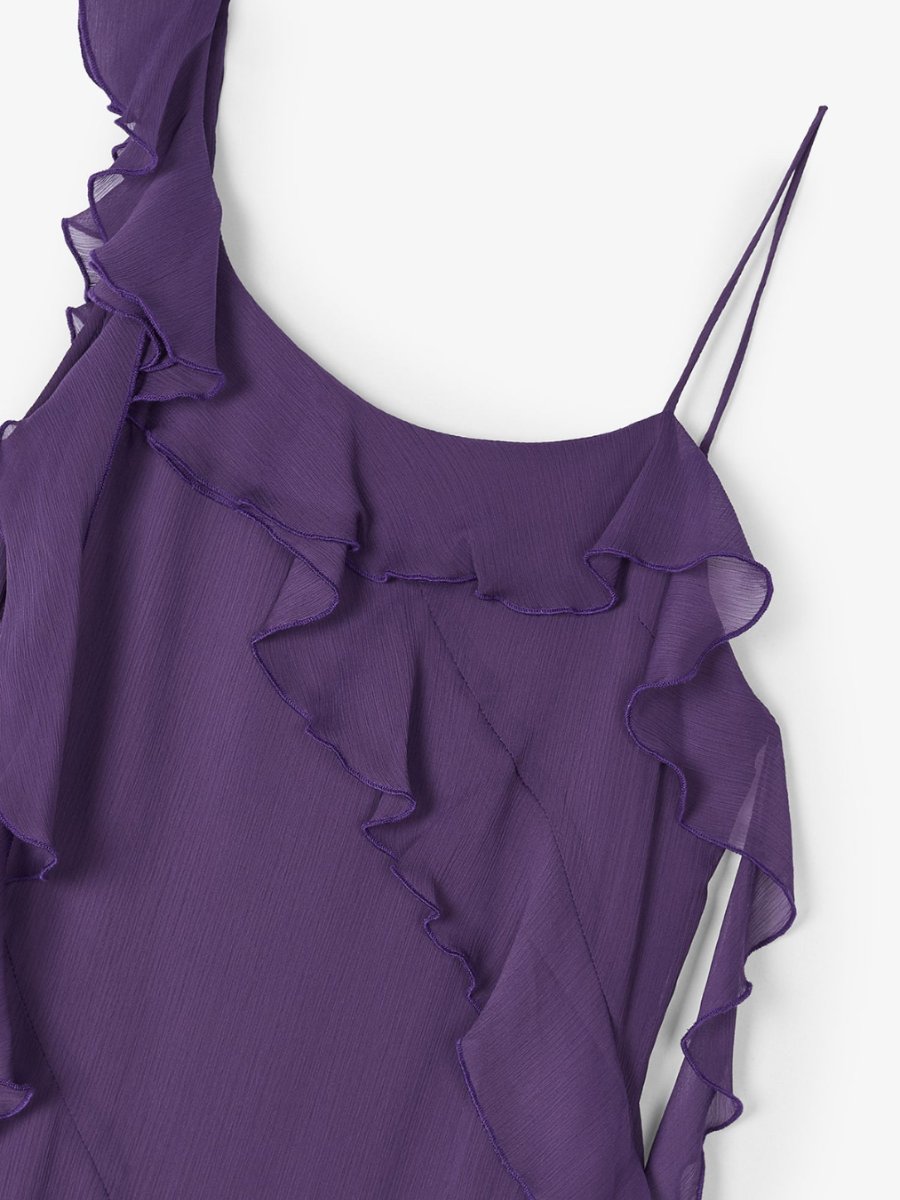 Purple Victoria Ruffle Maxi Dress