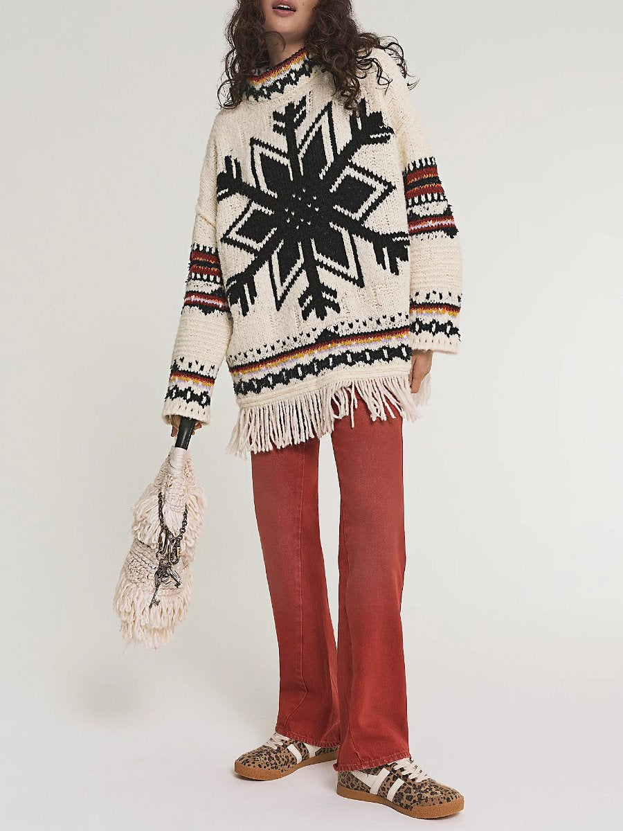 Fringe Trim Soft Sweater