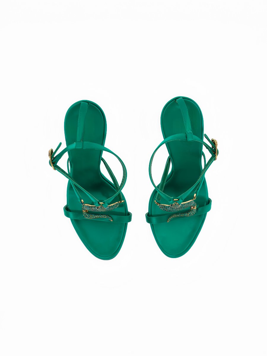 Snake-Embellished Sandals