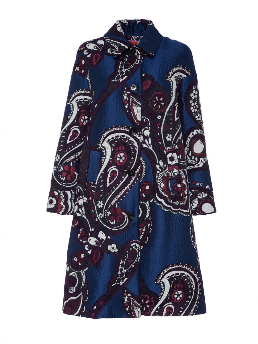 Boxy Paisley Blue Coat