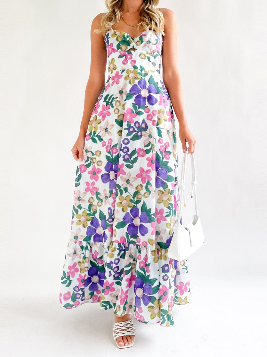 Violet Floral Maxi Dress