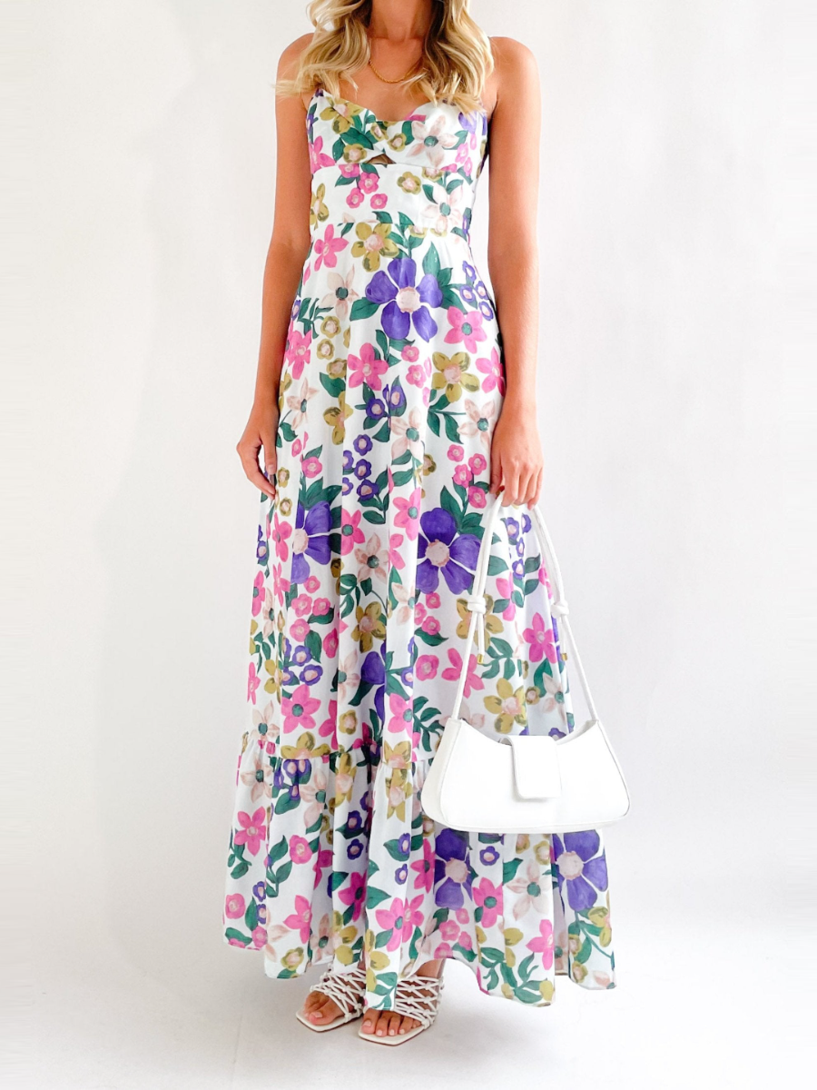 Violet Floral Maxi Dress