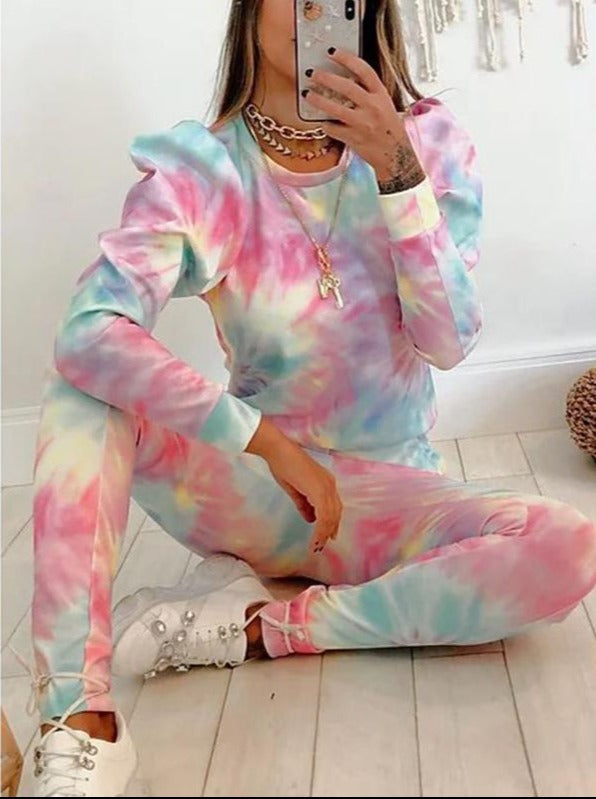 Tie-dye Crew Neck Long-sleeved Sweatshirt