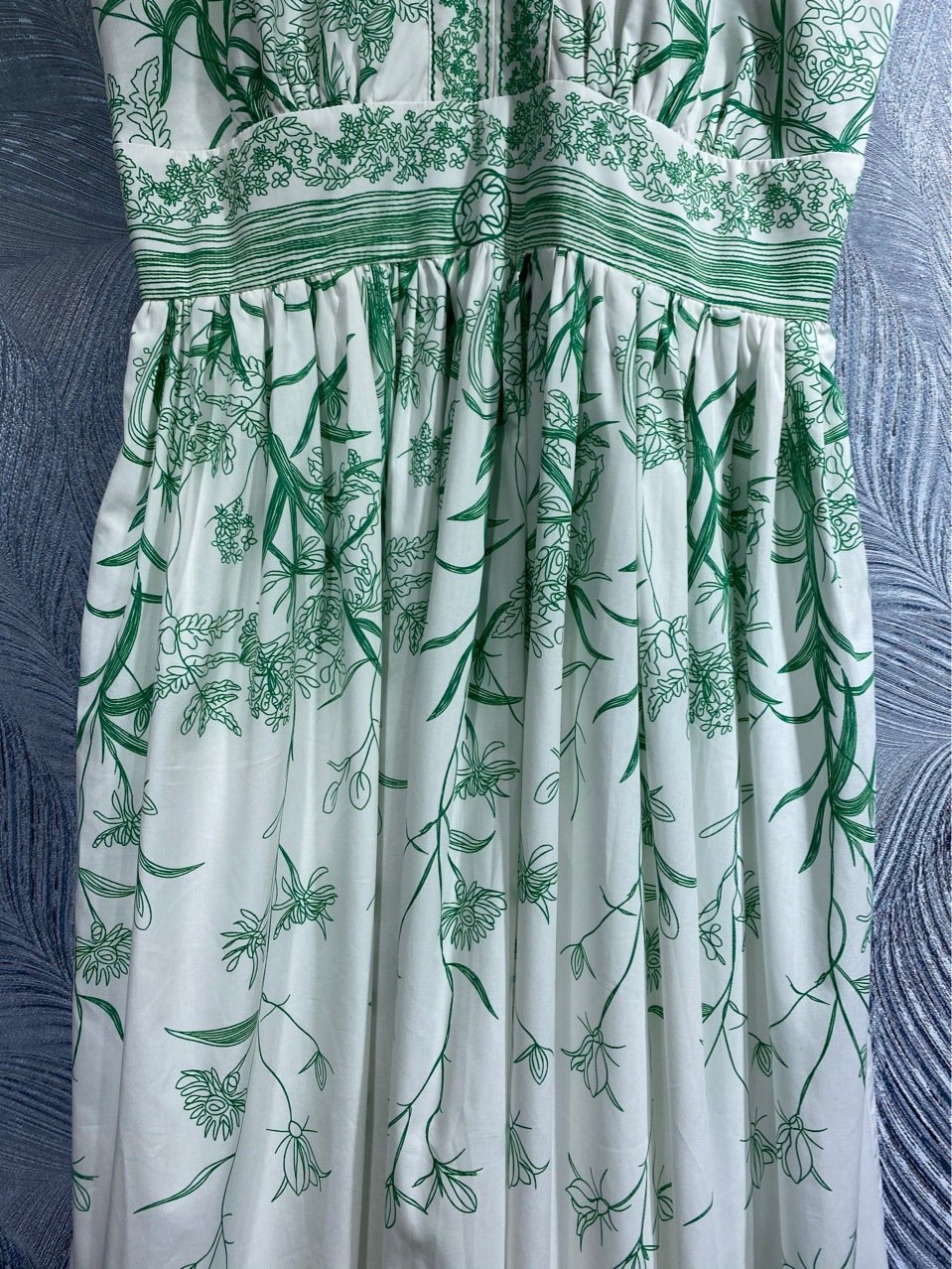 Green Cotton Print Maxi Dress