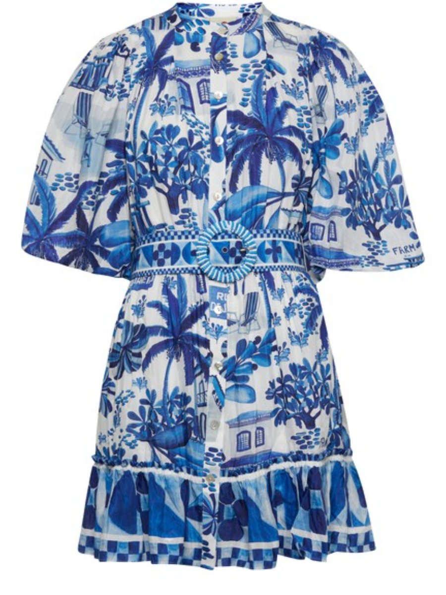 Summer Blue Vacation Mini Dress