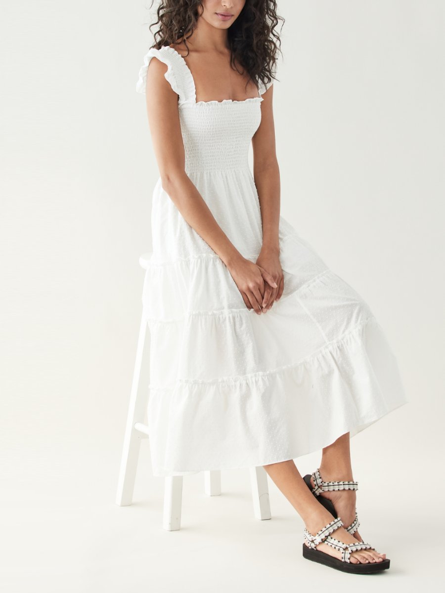 Lazy Afternoon White Midi Dress