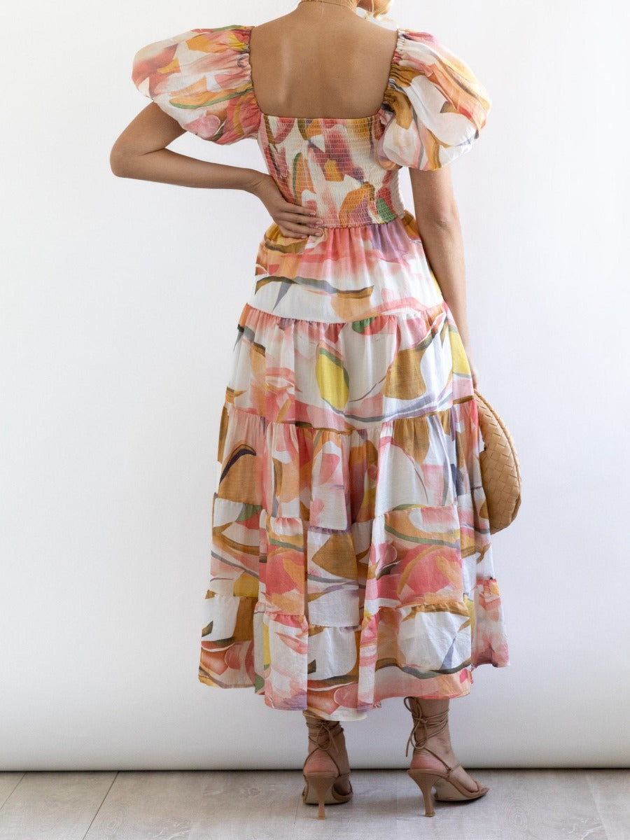 Multicolor Printed Maxi Dress