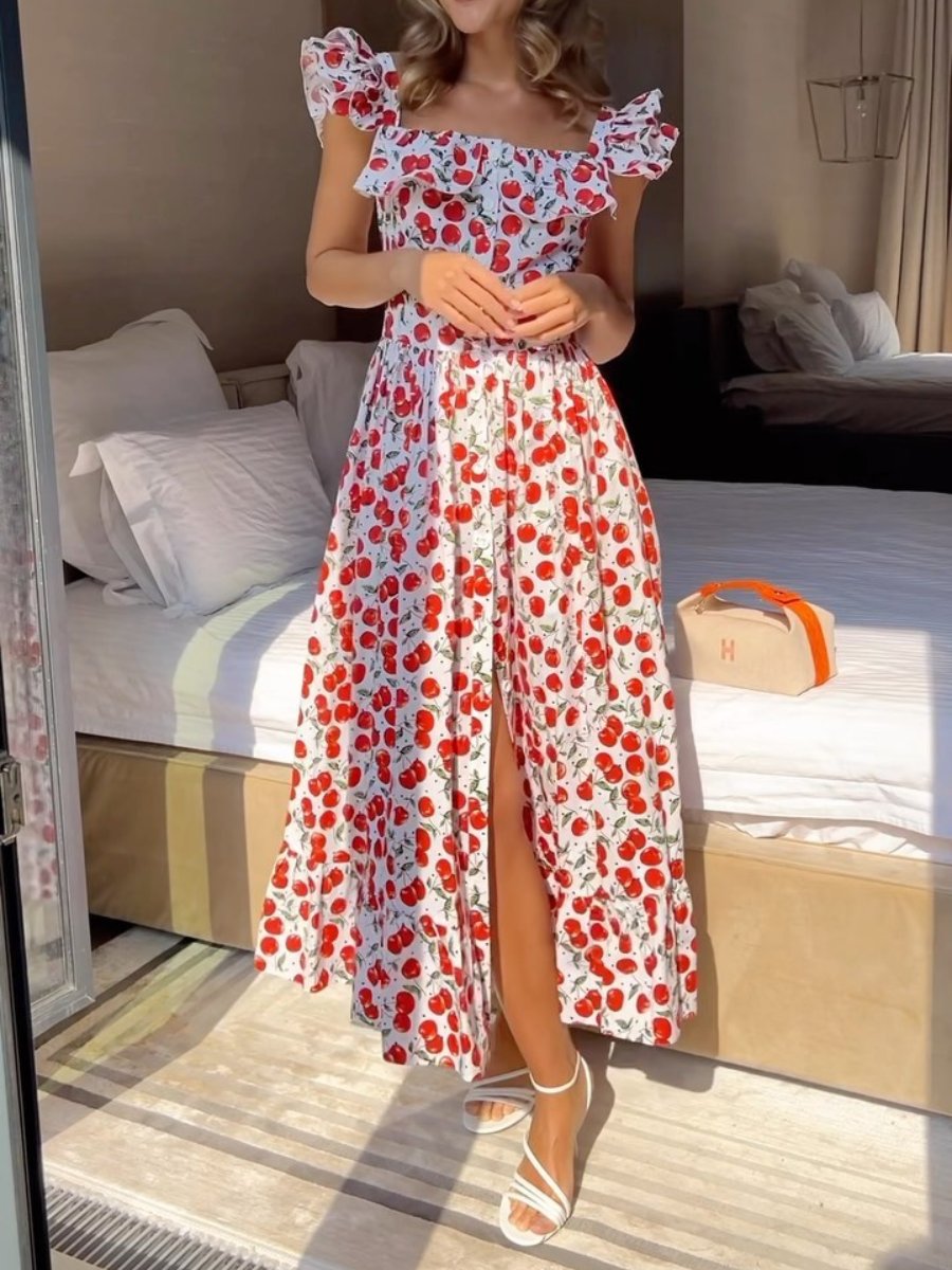 Cute Summer Sun Midi Dress