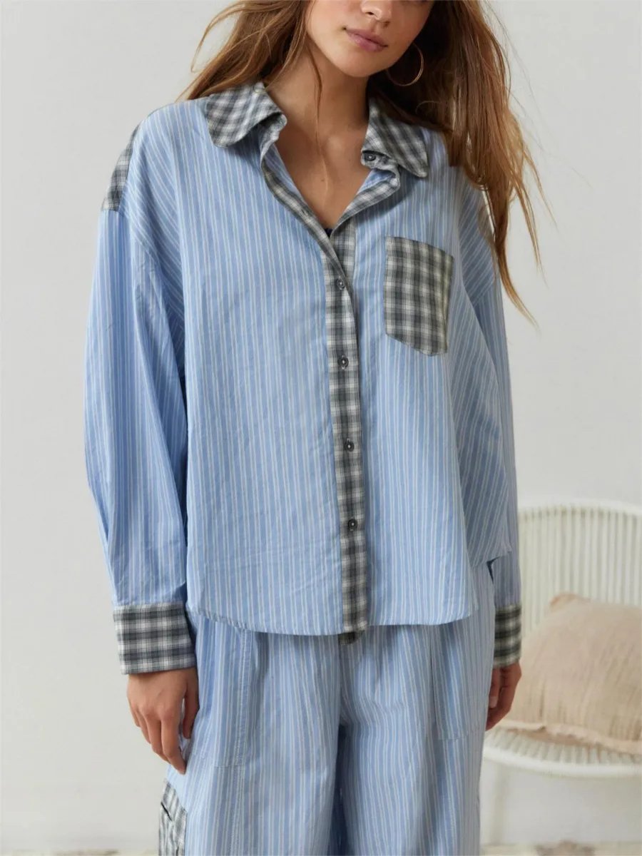 Loose Spliced Pajama Set