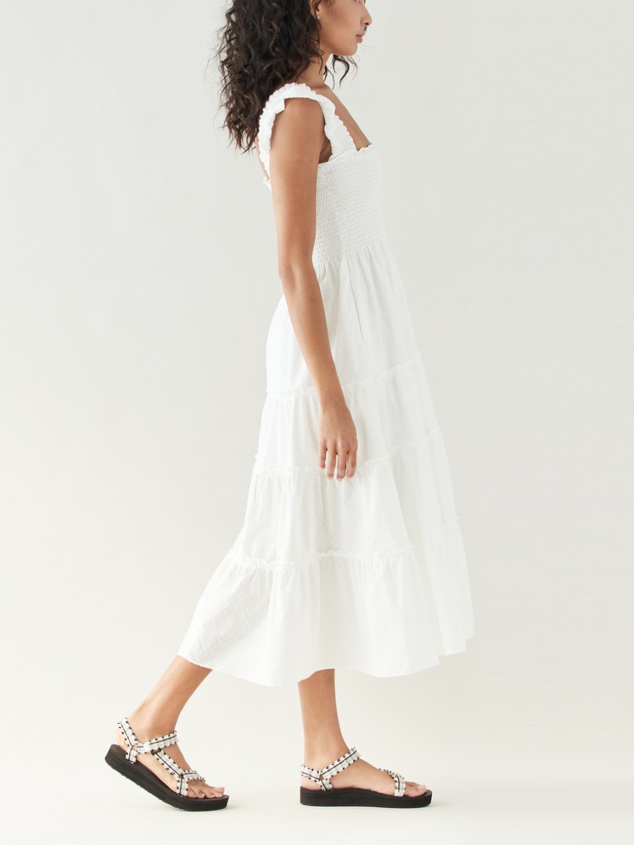 Lazy Afternoon White Midi Dress