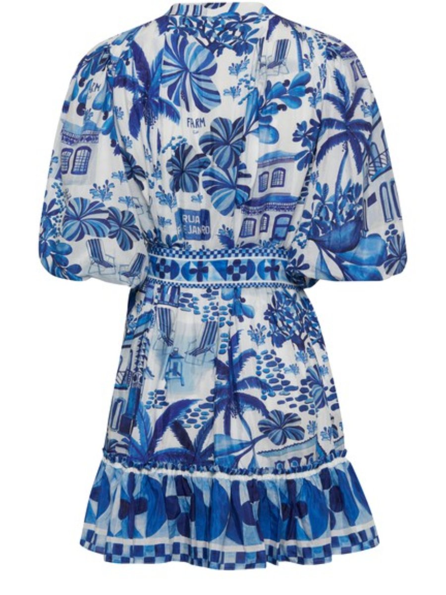 Summer Blue Vacation Mini Dress