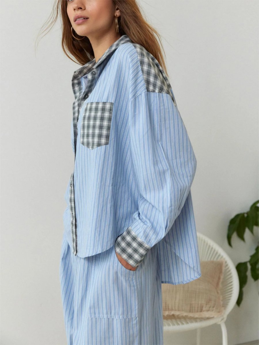 Loose Spliced Pajama Set